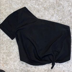 Silence + Noise: One-Sleeved Black Top